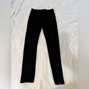 Deux Par Deux Classic Black Kids Thick Velvet Leggings